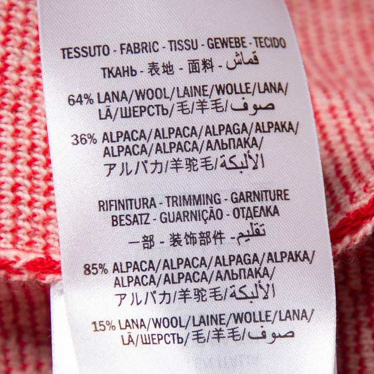 Pre Owned Gucci Red Wool & Alpaca Button Front Cardigan XS