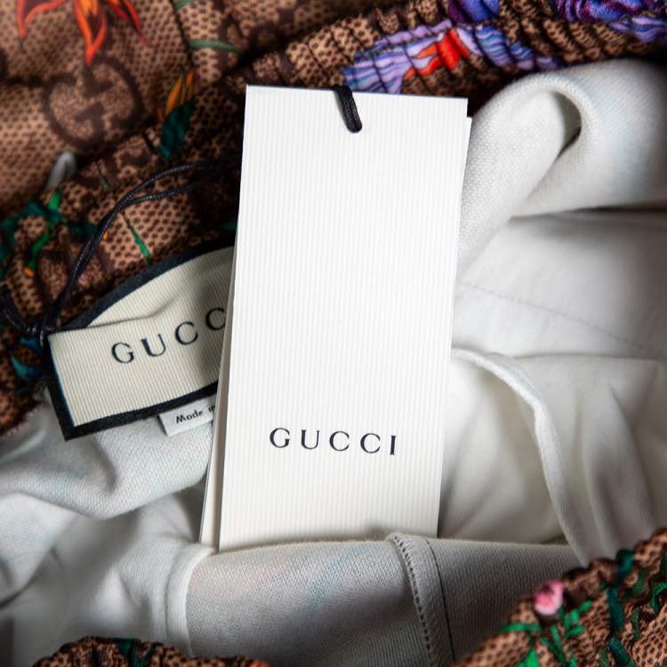Pre Owned Gucci Multicolored GG Supreme Flora Printed Jersey Joggers M