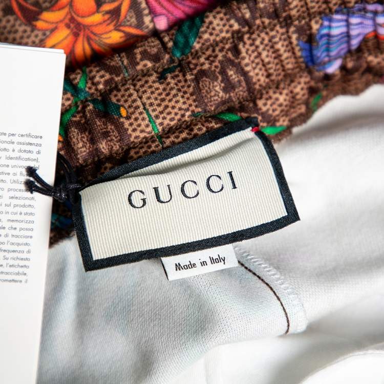 Pre Owned Gucci Multicolored GG Supreme Flora Printed Jersey Joggers M