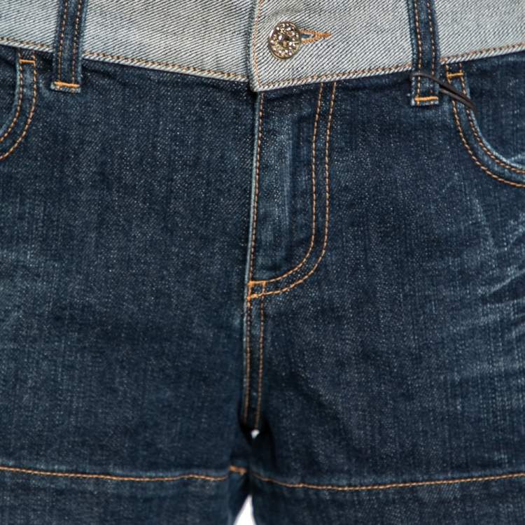 Pre Owned Gucci Navy Blue Denim Horsebit Detail Shorts M