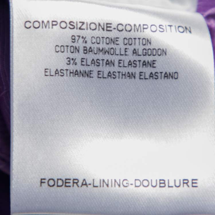 Pre Owned Gucci Purple Cotton Buckle Belted Trouser M