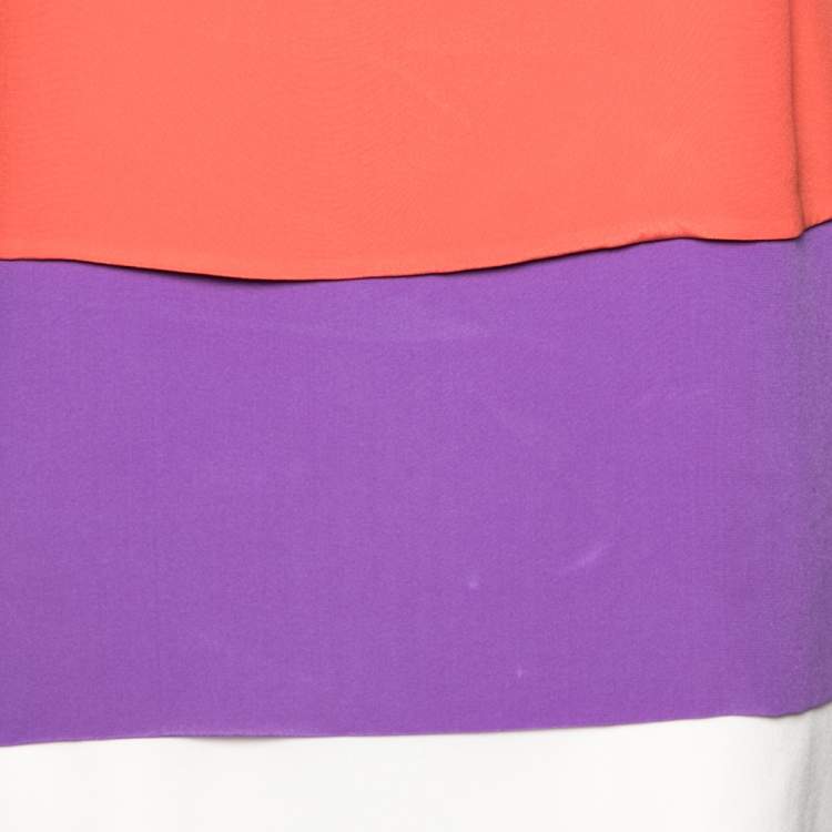 Pre Owned Gucci Multicolor Printed Silk Tiered Shift Dress M