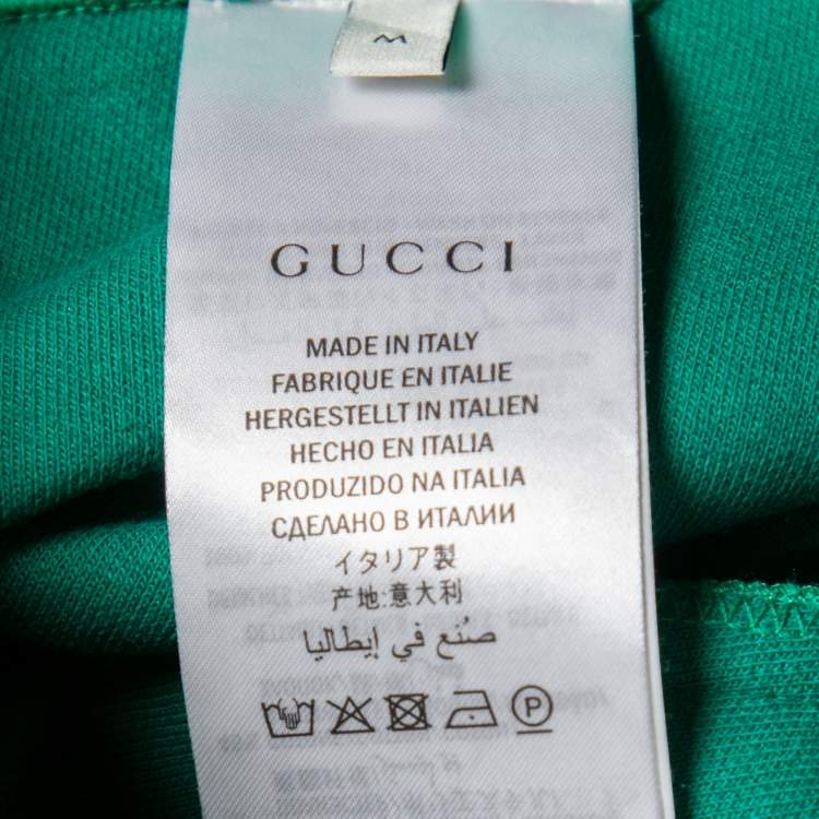 Pre Owned Gucci Green Technical Jersey Web Stripe Logo Trimmed Leggings M