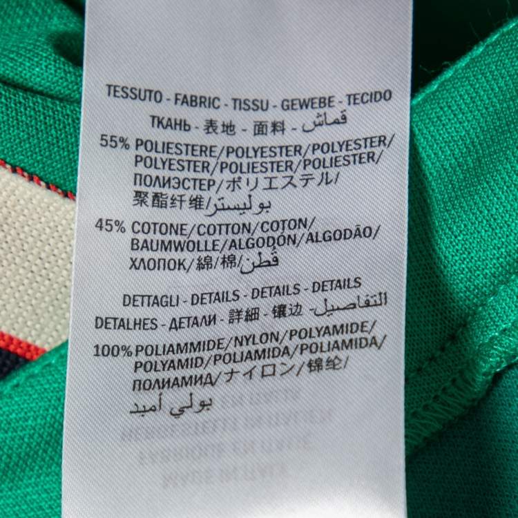 Pre Owned Gucci Green Technical Jersey Web Stripe Logo Trimmed Leggings M