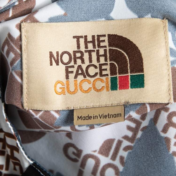 Pre Owned Gucci X North Face Multicolor Floral Print Synthetic Hooded Jacket XXS