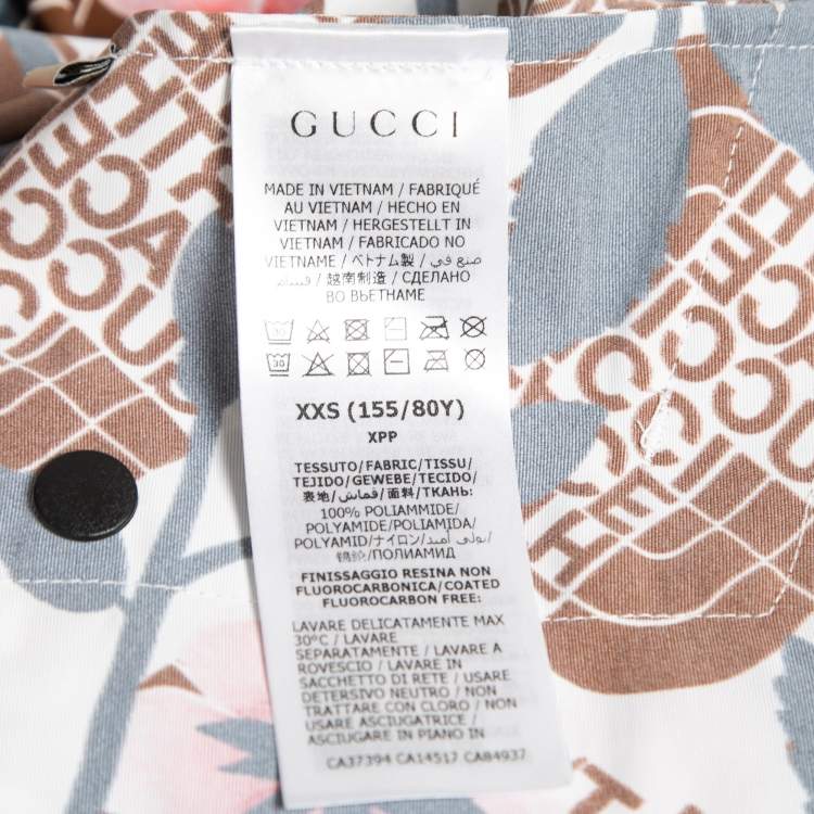 Pre Owned Gucci X North Face Multicolor Floral Print Synthetic Hooded Jacket XXS