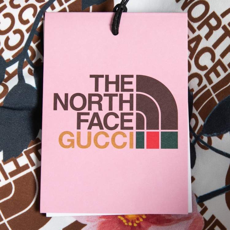 Pre Owned Gucci X North Face Multicolor Floral Print Synthetic Hooded Jacket XXS