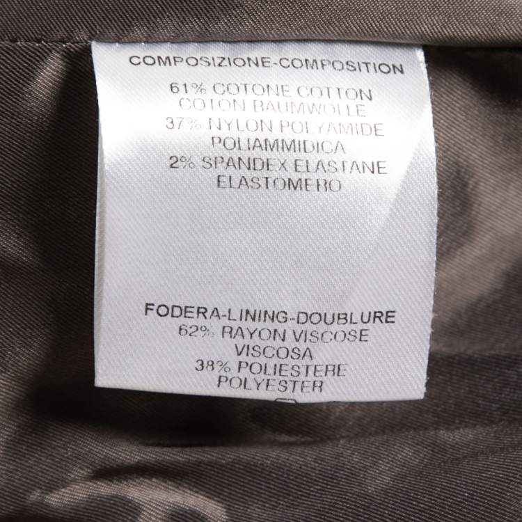 Pre Owned Gucci Taupe Corduroy Button Front Blazer S