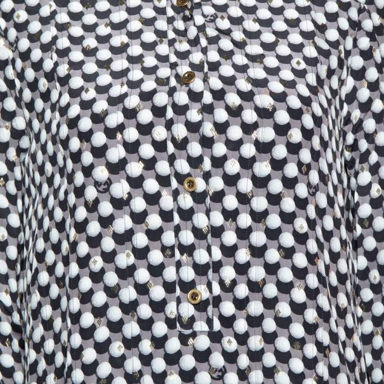 مملوكة مسبقًا Gucci Black Dot Printed Fil Coupe Midi Dress M