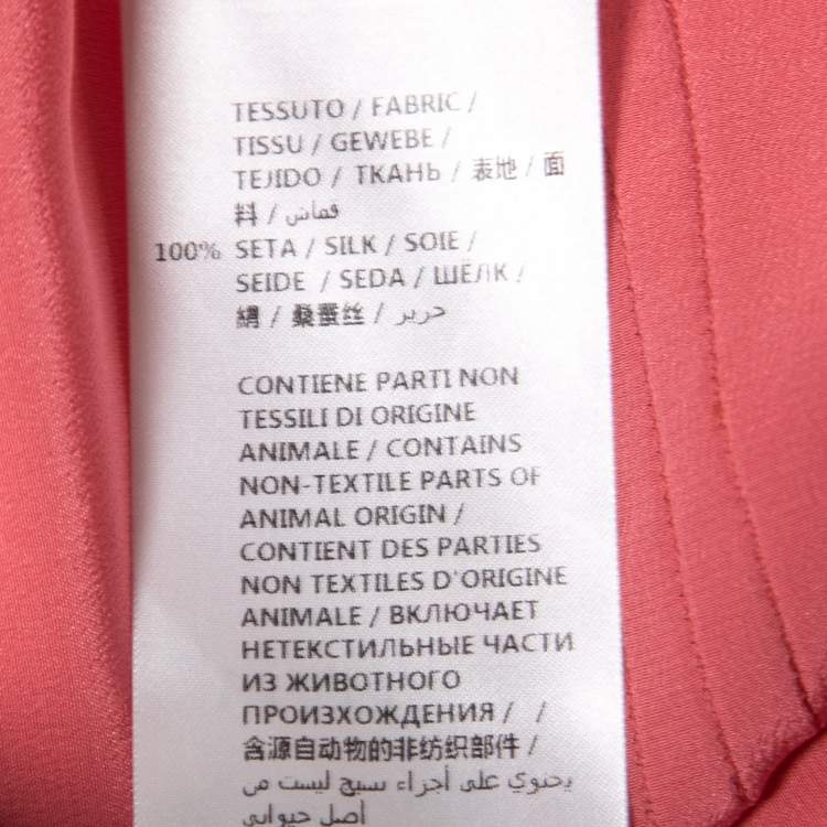 Pre Owned Gucci Pink Silk-Satin Pleated Long Sleeve Shirt L