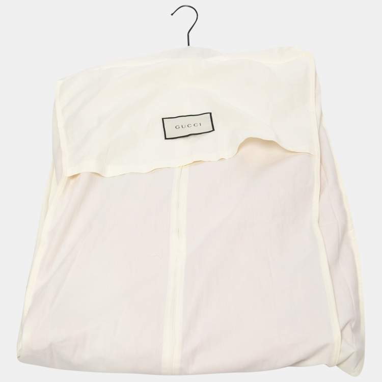 Pre Owned Gucci Pink Silk-Satin Pleated Long Sleeve Shirt L