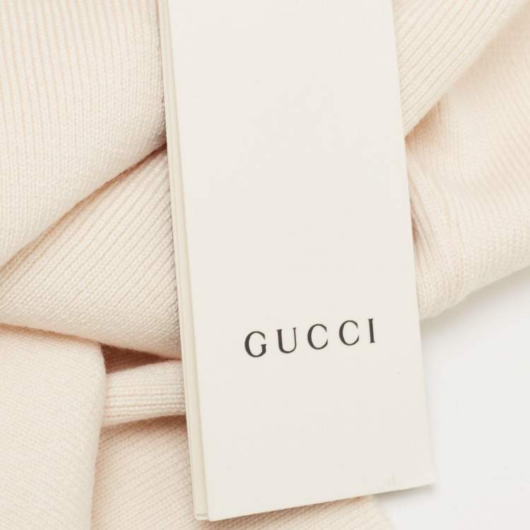 Pre Owned Gucci Cream Wool Rib Knit Turtleneck Sweater S