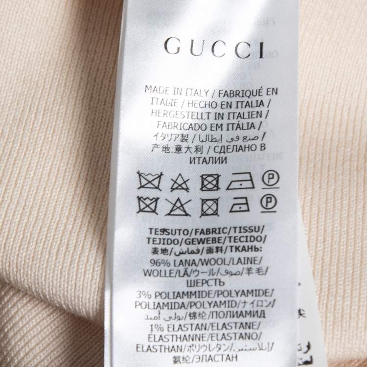 Pre Owned Gucci Cream Wool Rib Knit Turtleneck Sweater S