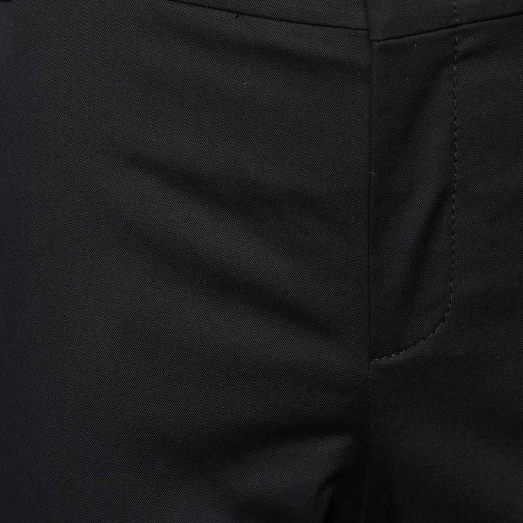 Pre Owned Gucci Black Cotton Straight Leg Pants S