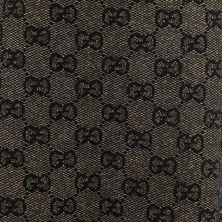مملوكة مسبقًا Gucci Black Patterned Lurex Knit Knee Length Skirt S