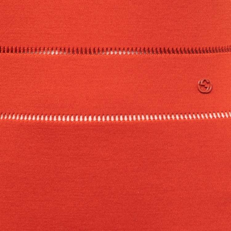 مملوكة مسبقًا Gucci Orange Knit Crew Neck Short Dress M