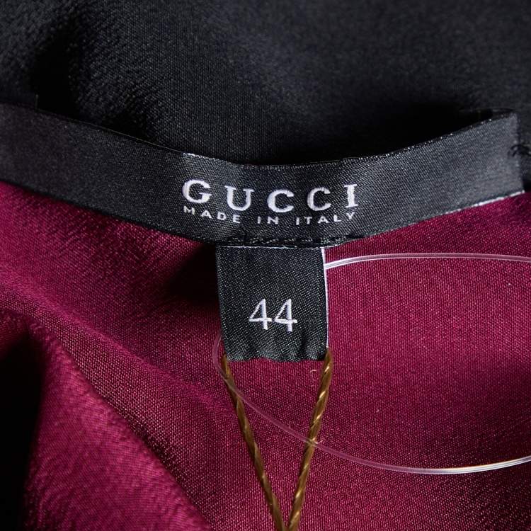 Pre Owned Gucci Dark Purple Silk Button Front Shirt M