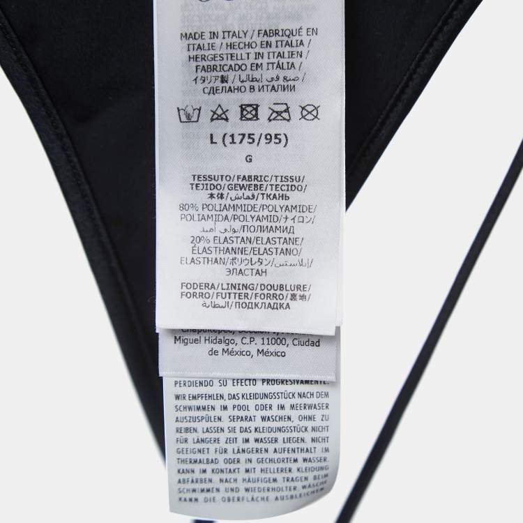 Pre Owned Gucci Black Jersey Interlocking G Bikini L