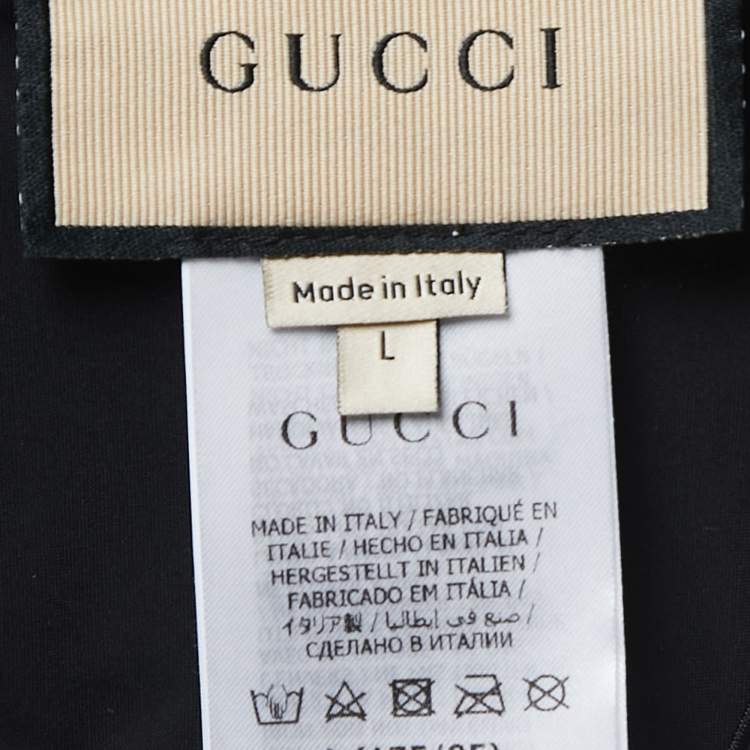 Pre Owned Gucci Black Jersey Interlocking G Bikini L