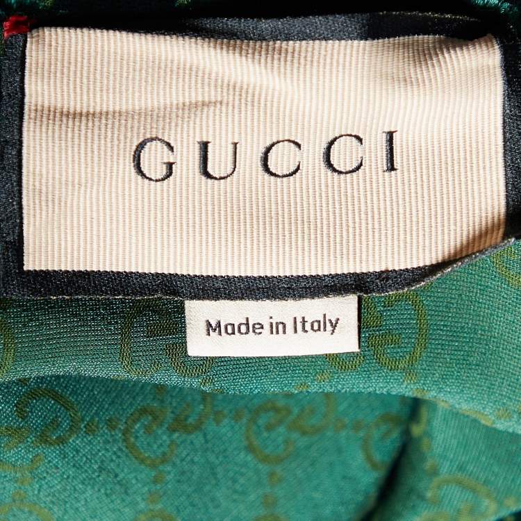 Pre Owned Gucci Green Velvet Guccissima Long Shirt XXL