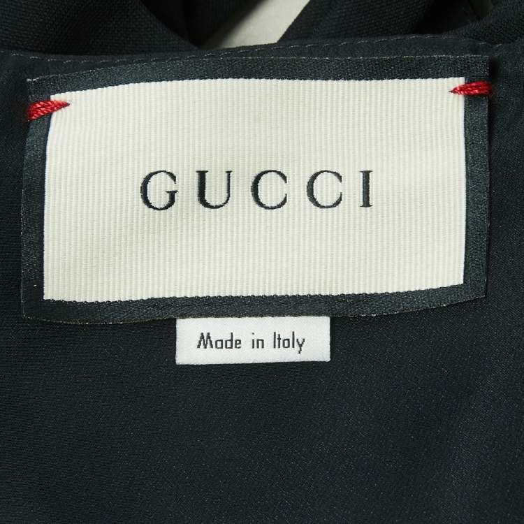 مملوكة مسبقًا Gucci Black Crepe Criss-Cross Strap Top S