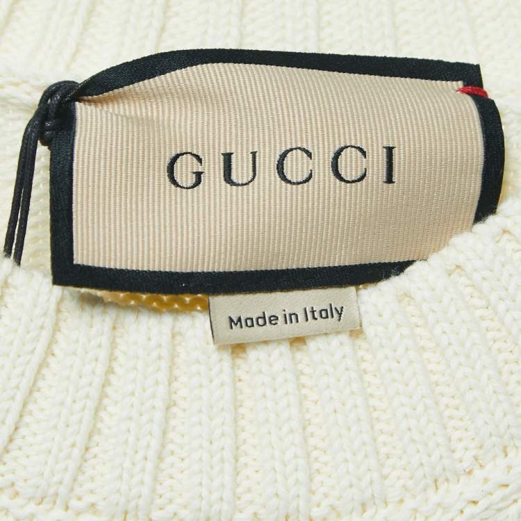مملوكة مسبقًا Gucci White Bow Embellished Knit Sleeveless Vest S
