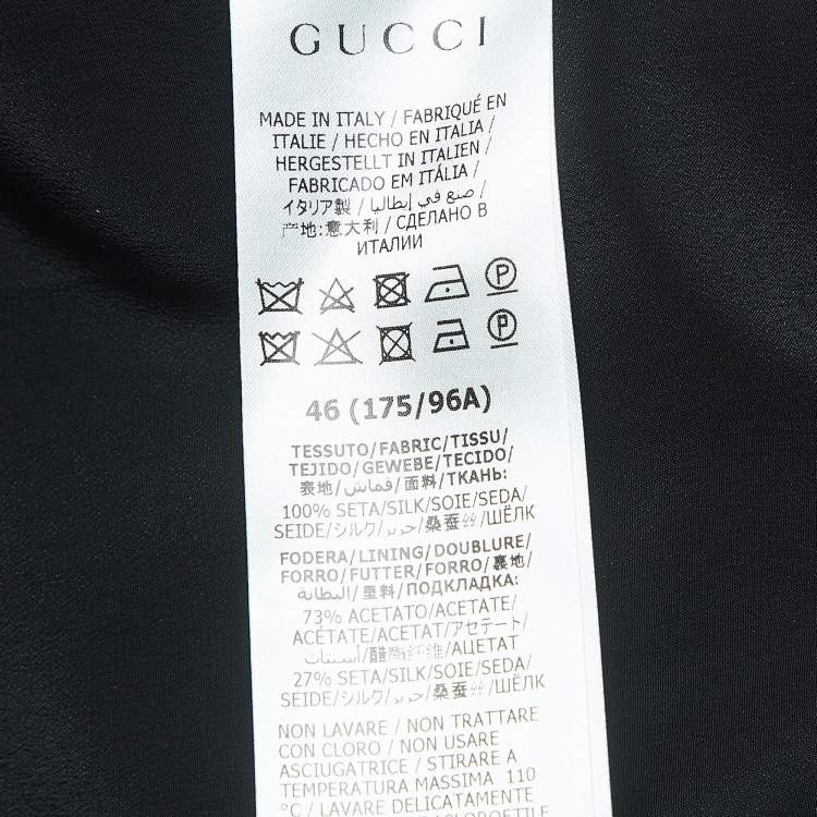 مملوكة مسبقًا Gucci Black Hawaii Printed Silk Sleeveless Midi Dress XL