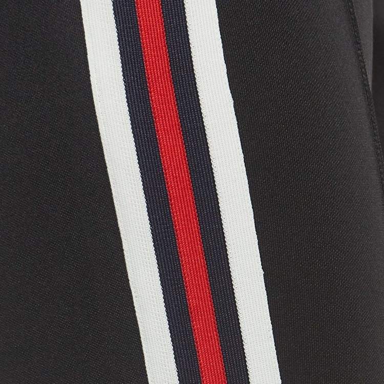 Pre Owned Gucci Black Technical Jersey Side Stripe Detail Stirrup Trousers L