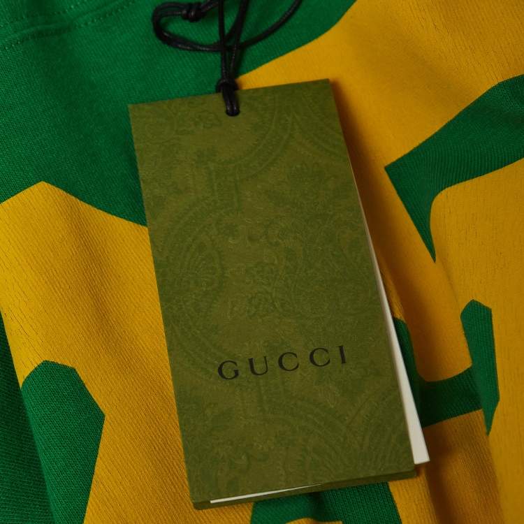 Pre Owned Gucci Green Eschatology Print Cotton Jersey T-Shirt XS