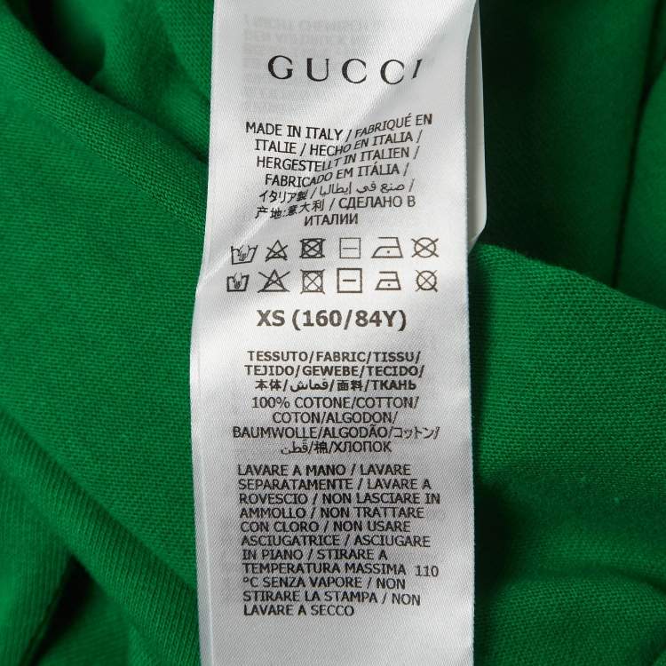 Pre Owned Gucci Green Eschatology Print Cotton Jersey T-Shirt XS