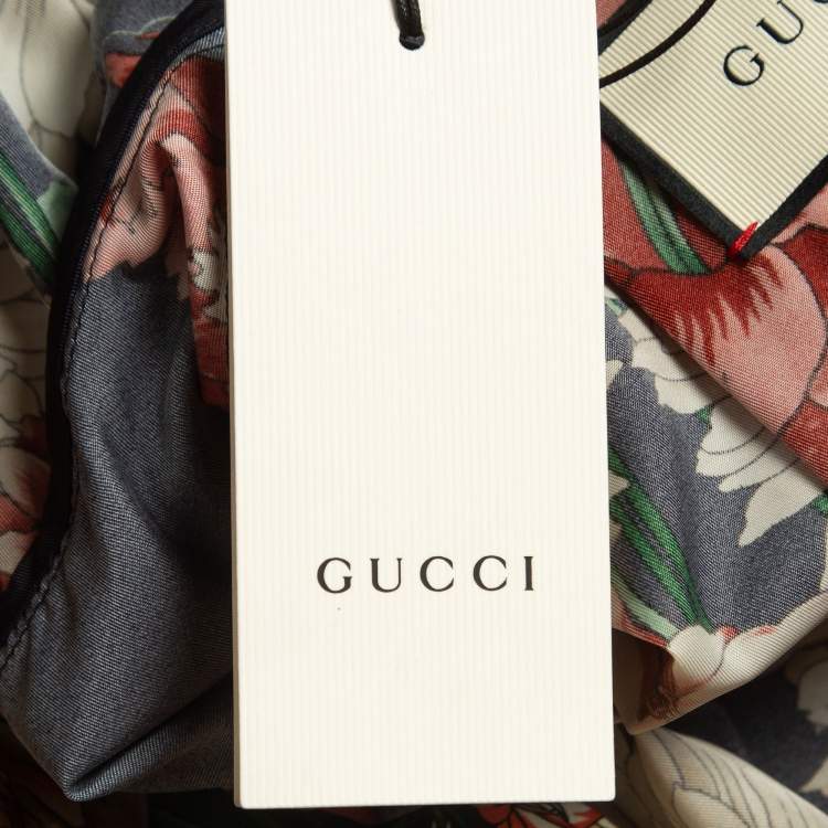 Pre Owned Gucci Multicolor Floral Print Nylon Applique Detail Hooded Jacket S