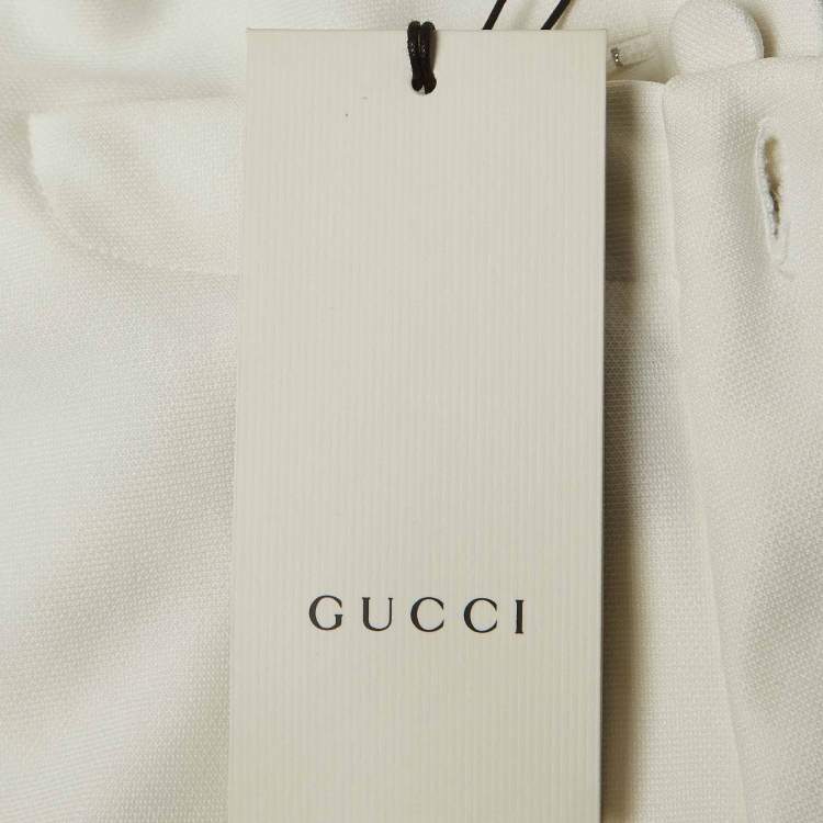 Pre Owned Gucci White Contrast Side Stripe Cotton Blend Hot Pants S