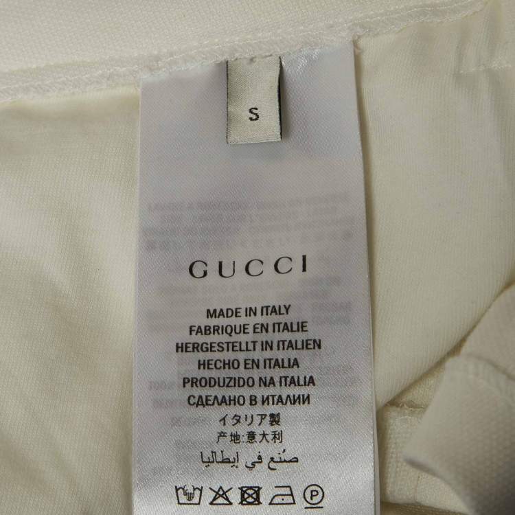 Pre Owned Gucci White Contrast Side Stripe Cotton Blend Hot Pants S