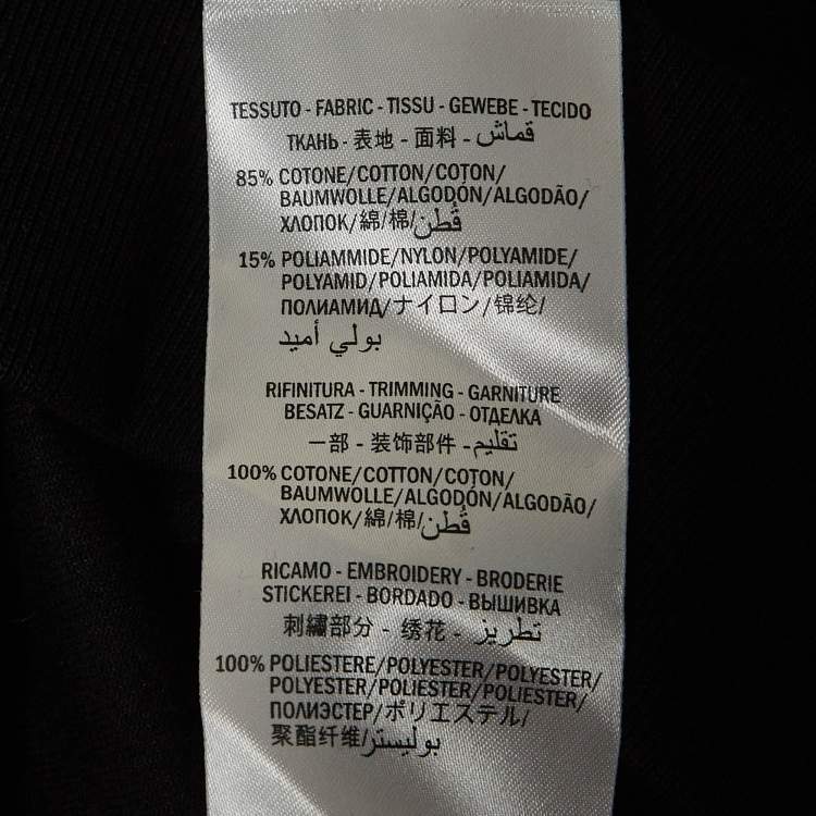 Pre Owned Gucci Black Logo Embroidered Velvet Hoodie XS