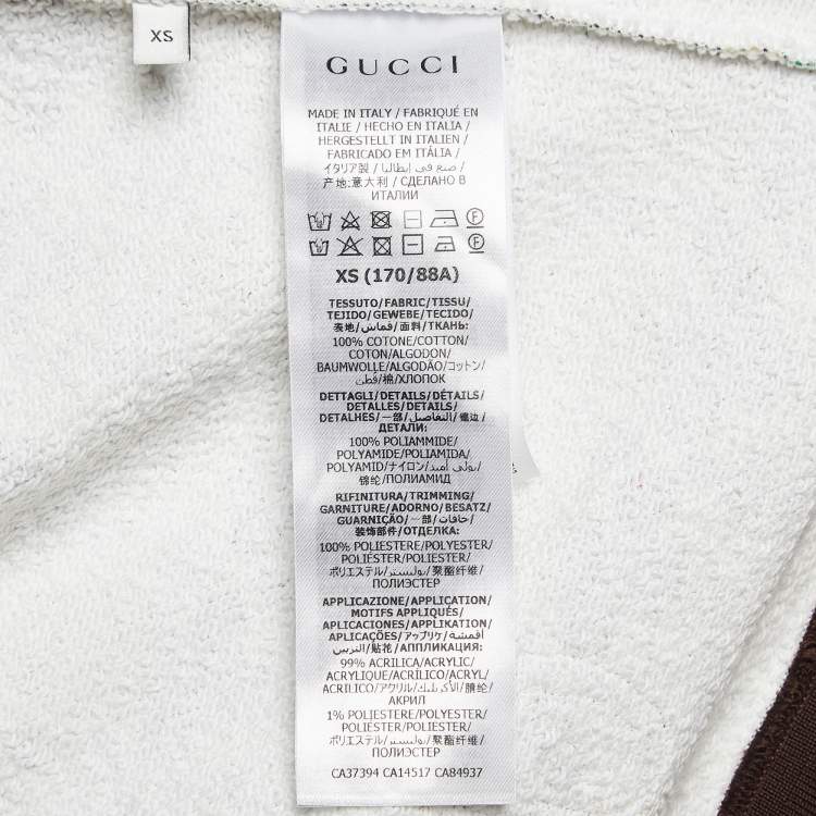 Pre Owned Gucci Multicolor Garden Print Felted Cotton Hoodie XS