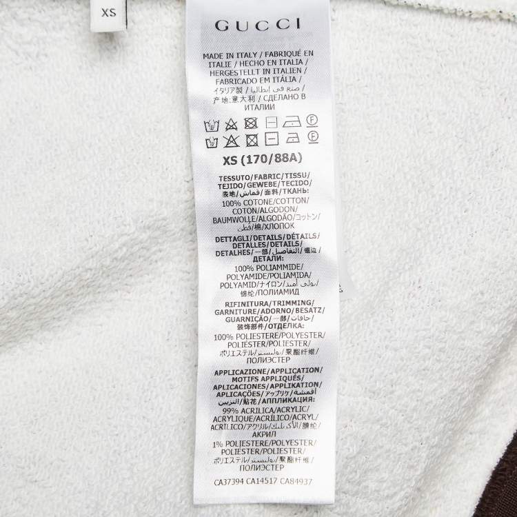 Pre Owned Gucci Multicolor Garden Print Felted Cotton Hoodie XS