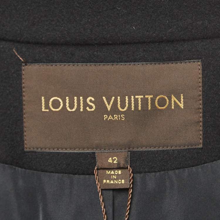 Pre Owned  Louis Vuitton Black Wool Blend Detachable Sleeves Coat M