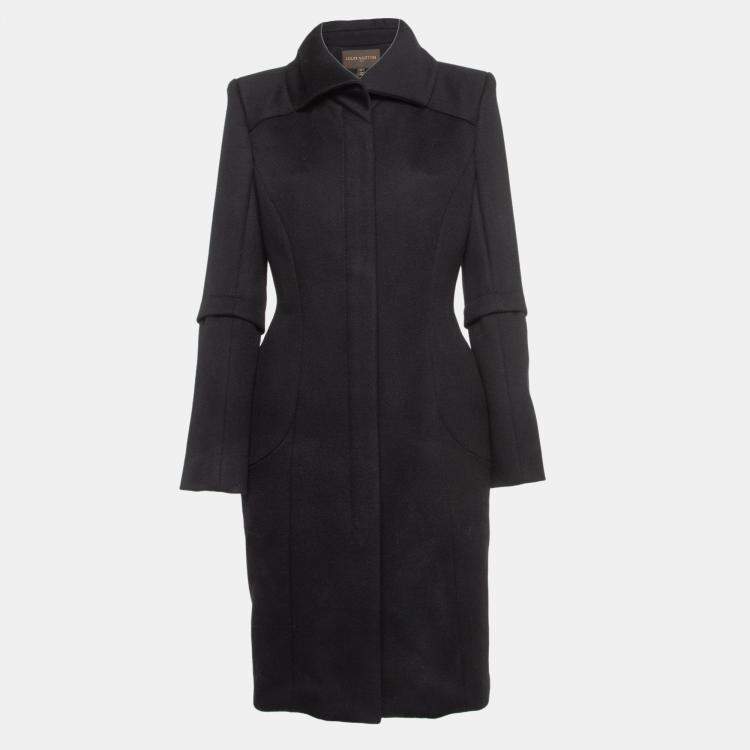 Pre Owned  Louis Vuitton Black Wool Blend Detachable Sleeves Coat M