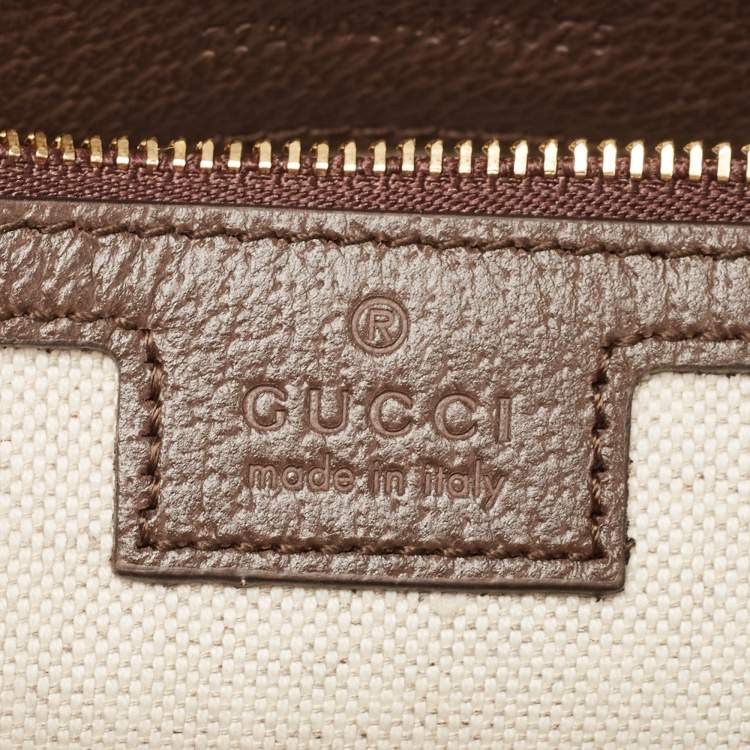 Pre Owned Gucci Beige/Ebony GG Supreme Canvas Small Ophidia Boston Bag
