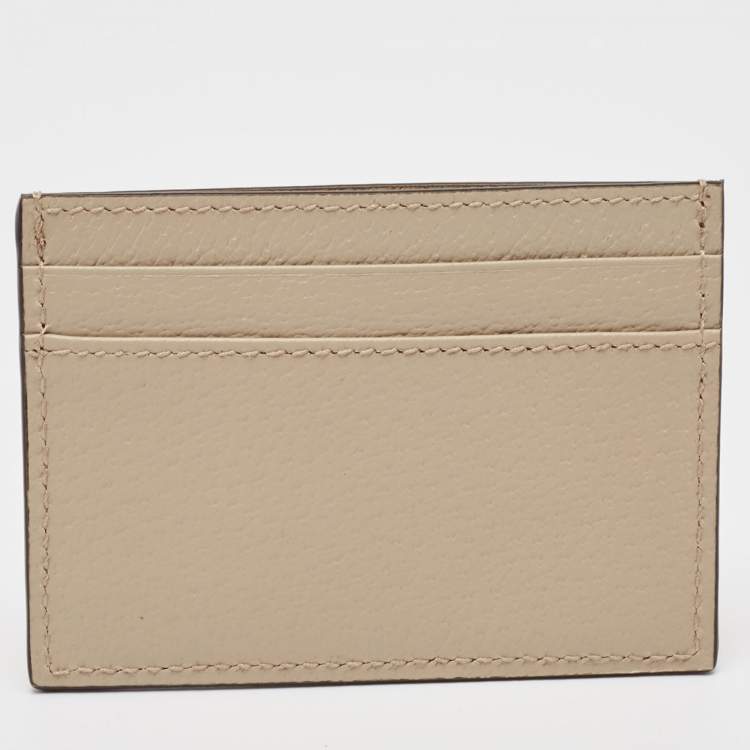 Pre Owned Gucci Beige Leather Horsebit Card Holder