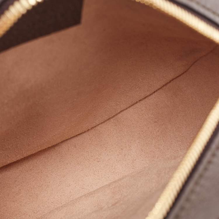 Pre Owned Gucci Brown/Beige GG Supreme Canvas and Leather Mini Ophidia Round Bag