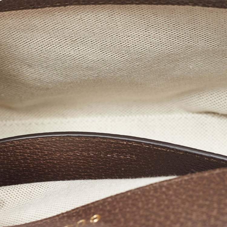 Pre Owned Gucci Beige/Brown GG Canvas Leather Horsebit 1955 Crossbody Bag