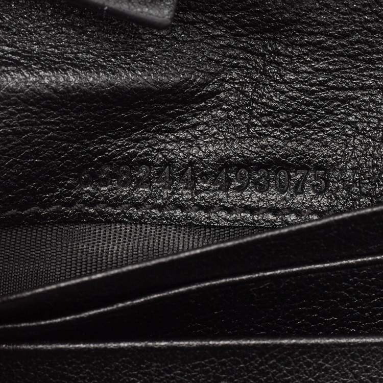 Pre Owned Gucci Black Leather Bamboo Diana Card Case
