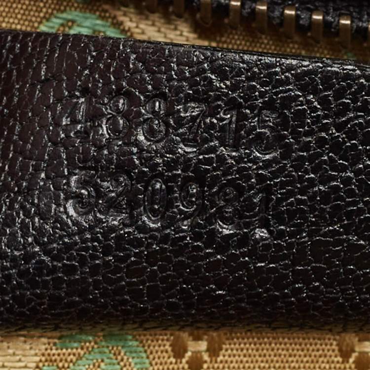 Pre Owned Gucci Black Python and Leather Studded Ottilia Bamboo Top Handle Bag