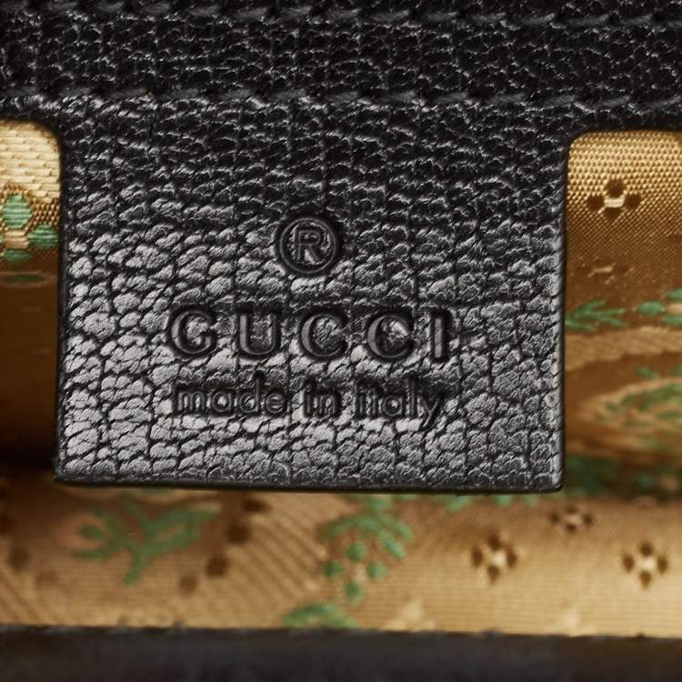 Pre Owned Gucci Black Python and Leather Studded Ottilia Bamboo Top Handle Bag