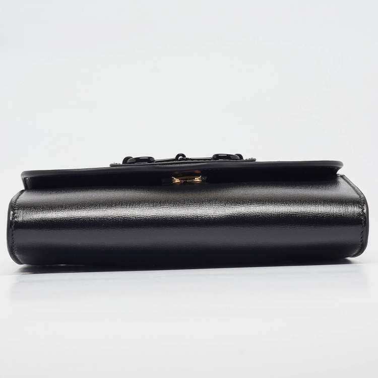 Pre Owned Gucci Black Leather Mini Monochrome Horsebit 1955 Shoulder Bag