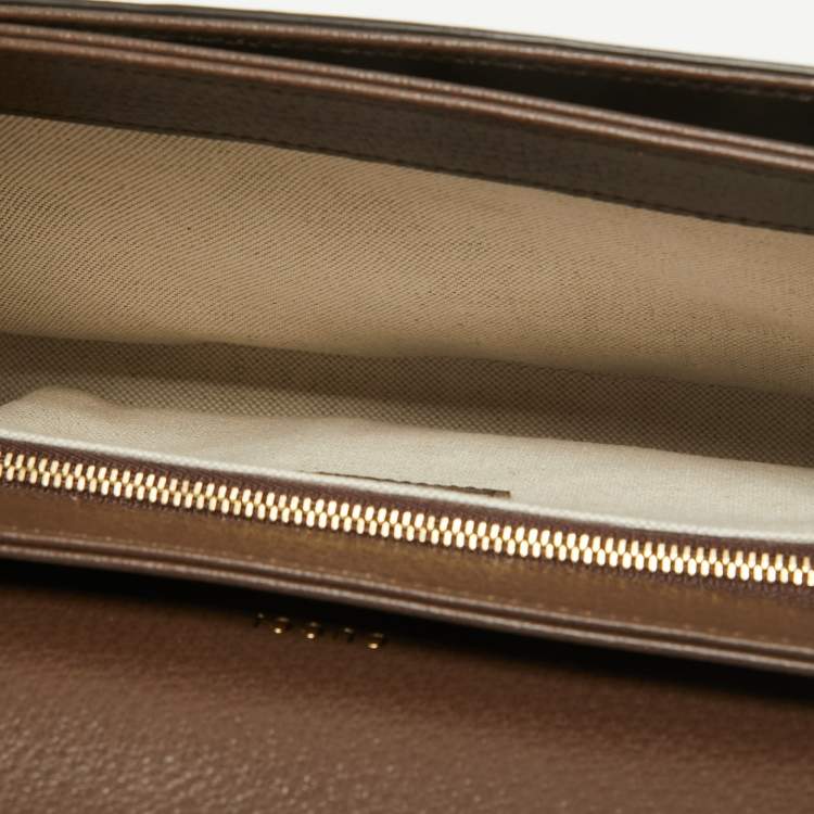 Pre Owned Gucci Beige/Ebony Jumbo GG Canvas and Leather Floral Embroidered Small 1955 Horsebit Shoulder Bag