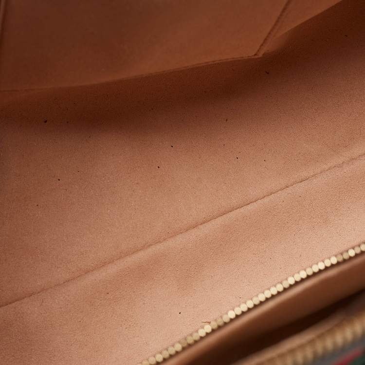 Pre Owned Gucci Beige/Brown GG Supreme Canvas and Leather Medium Ophidia Tote