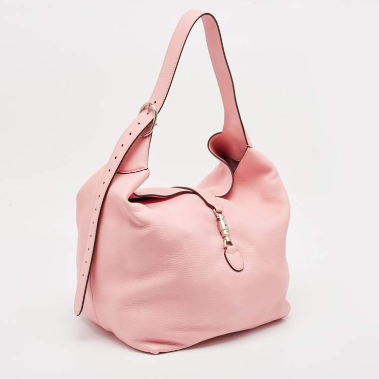 Pre Owned Gucci Pink Leather Medium Jackie 1961 Shoulder Bag