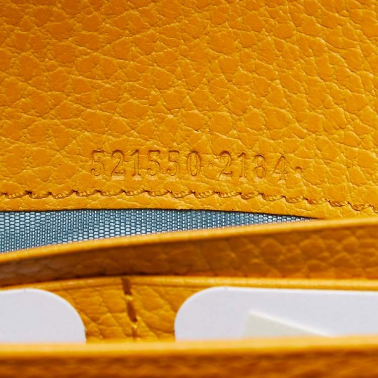 Pre Owned Gucci Mustard Leather Garden Bat Dionysus Wallet On Chain